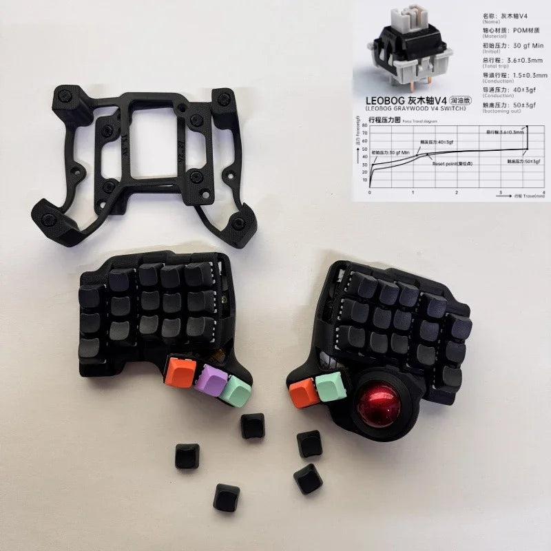 Charybdis 4X6 MK2 Split Keyboard Kit with Palm Pad Custom Hotswap Wireless/wired Bluetooth Trackball Split Mechanical Keyboards