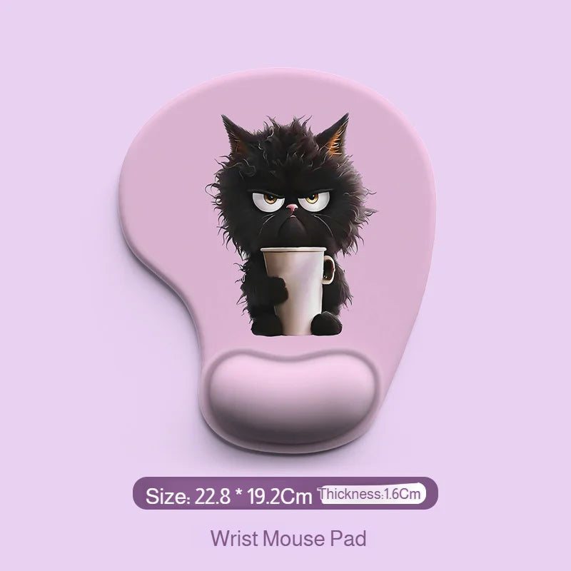 Cartoon Animal Mouse Pad Dirty Resistant  Non-Slip Base Ergonomic Wrist Pad Comfortable Mouse Pad for Typist,Office,Gaming Use