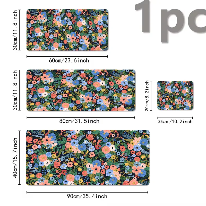 Beautiful Floral Pads Large Gaming Mouse Pad with Non-slip Rubber Base Precise Seam Design Washable and Durable for Office Use
