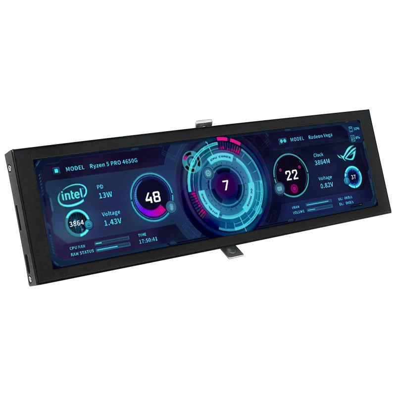 3.5 / 5 Inch IPS Type-C Secondary Screen Mini Computer USB Display CPU GPU RAM HDD Monitor with Holder Metal Case No Use AIDA64