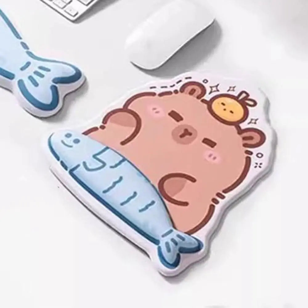 Creative Cartoon Mouse Pad Capybara Printed Comfortable Mouse Wrist Support Pad with Wrist Guard Comfort