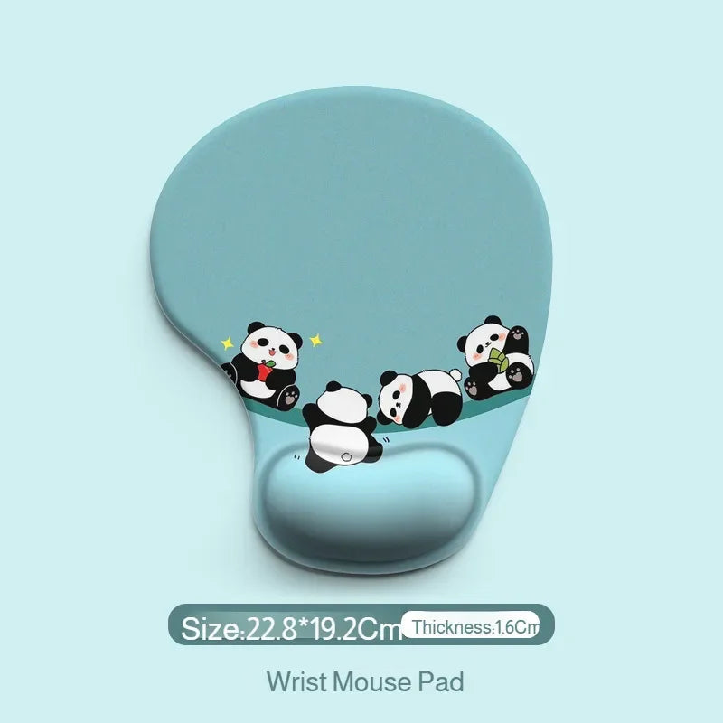 Cute Cartoon Animal Mouse Pad Soft Silicone Comfortable Wrist Support Pad Durable Ergonomic Mouse Pad for Home Office Computer