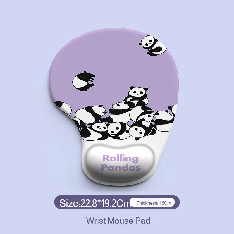 Cute Cartoon Animal Mouse Pad Soft Silicone Comfortable Wrist Support Pad Durable Ergonomic Mouse Pad for Home Office Computer