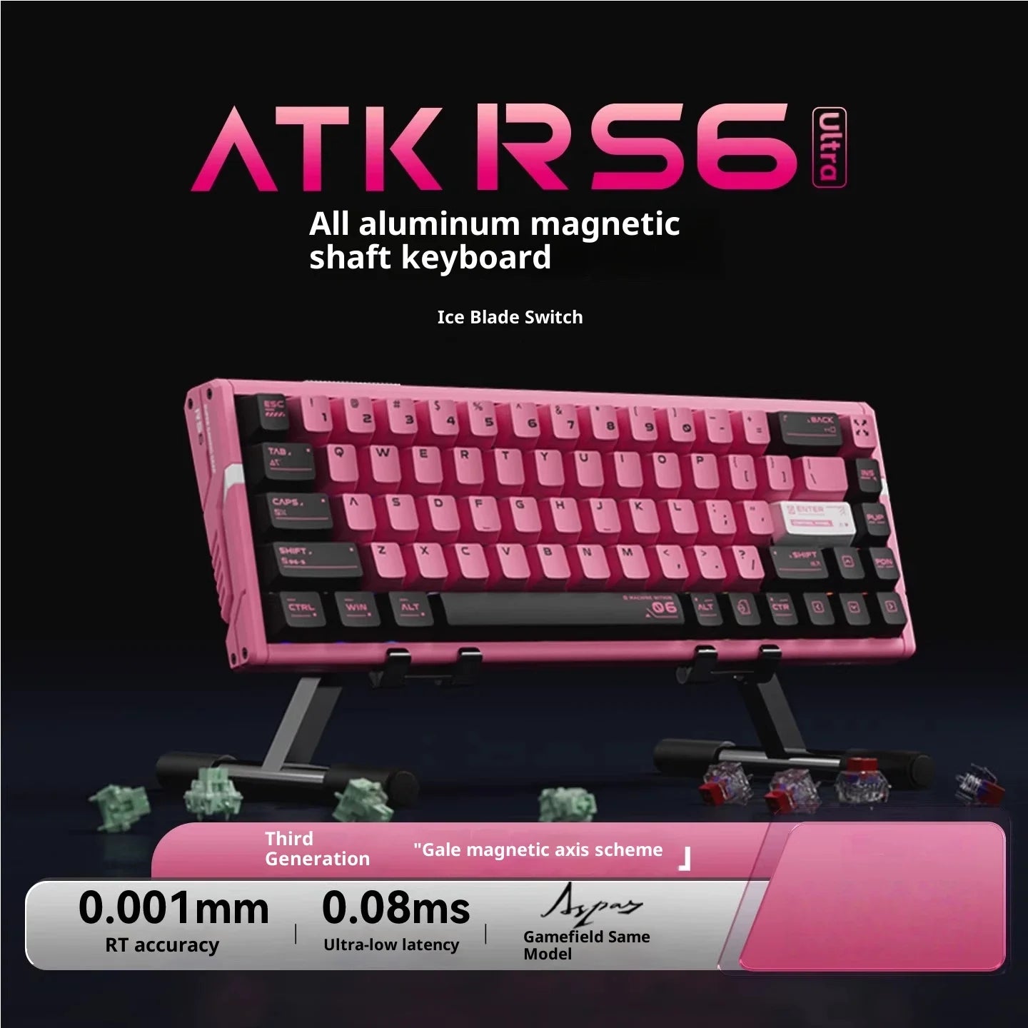 Authentic Atk Rs6 Magnetic Axis Keyboard Professional Esports Gaming Mechanical Aluminum Computer Keyboard High-End Single Mode