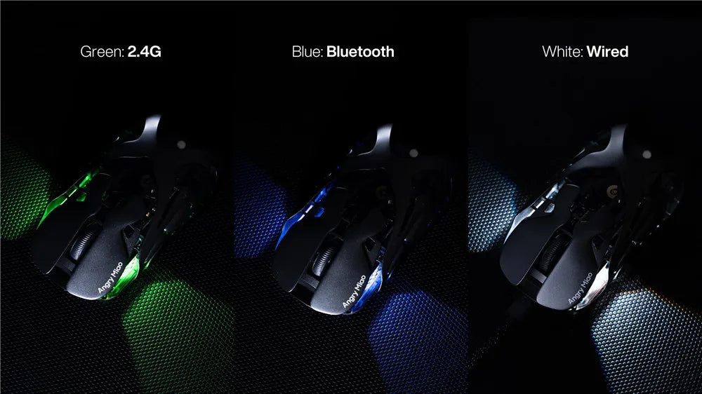 Angry Miao Infinity Gaming Wireless Mouse Hot-Swappable PAW3950 Dual 8K Wired Tri-Mode Mirror Shadow