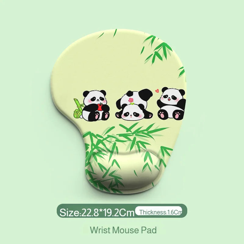 Cute Cartoon Animal Mouse Pad Soft Silicone Comfortable Wrist Support Pad Durable Ergonomic Mouse Pad for Home Office Computer