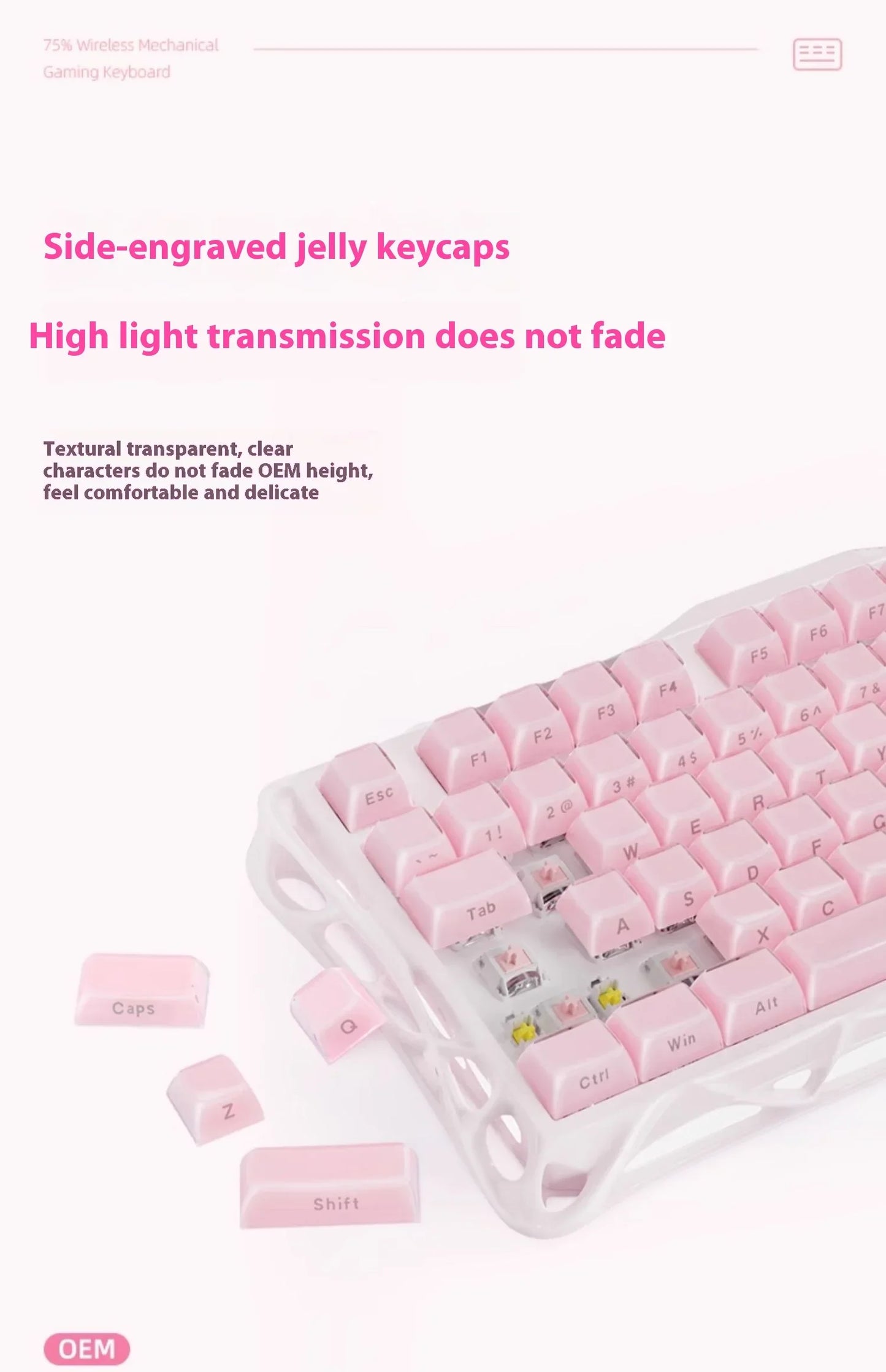 Grava Star Mercury K1 Wireless Gaming Mechanical Keyboard 79Keys Bluetooth 2.4G Wired RGB Hotswap Gamer Non-contact Keyboard