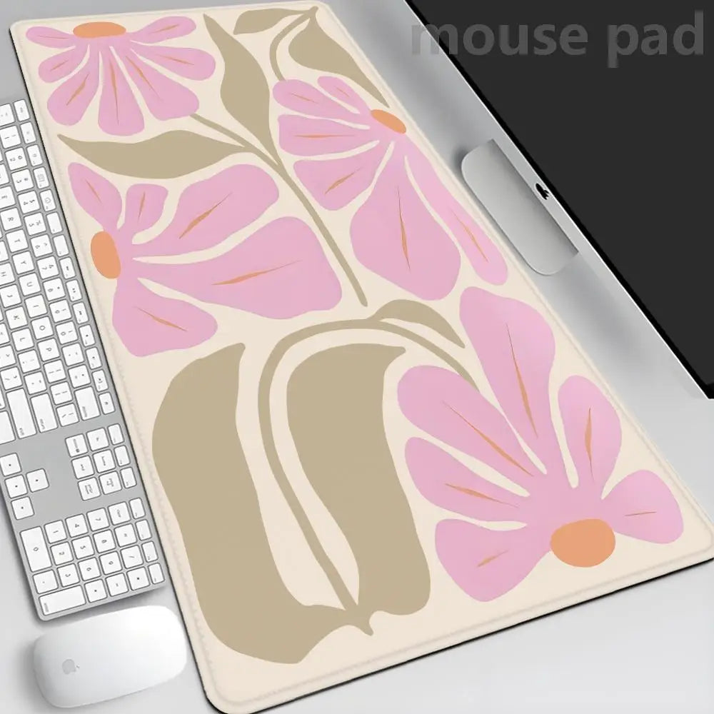 Large computer mouse pad 90x40 Pink Abstract flower office desk mat Gift Game Player desktop accessories Keyboard protection pad