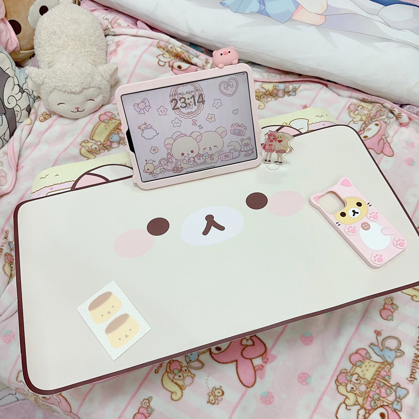 Kawaii Cute Ins Style Mouse Pad Original Cat Oversized Leather Waterproof Desk Pad Office Study Dormitory Computer Keyboard Pad