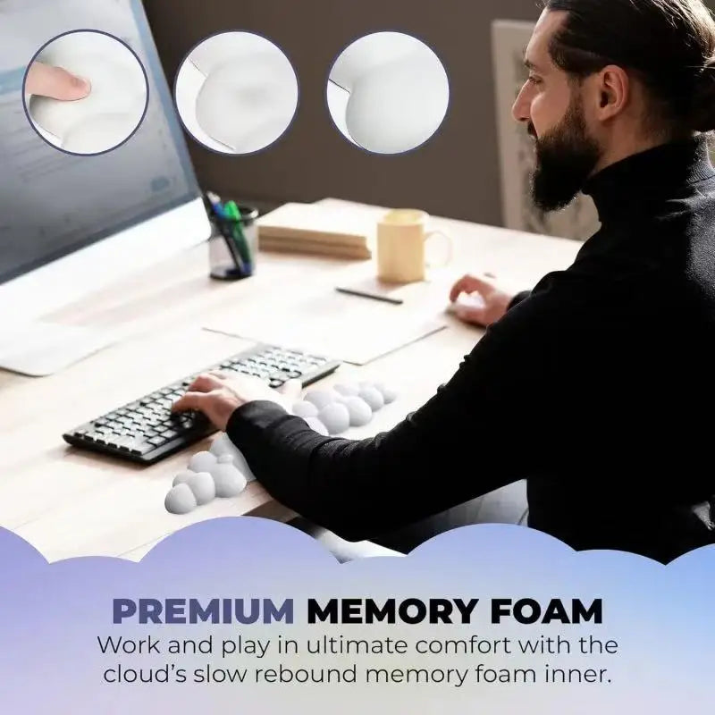 Mouse pad with wrist rest Cloud Wrist Rest for Computer Keyboard Arm Wrist Rest with Non-Slip Base Extended Wrist Rest Ergonomic