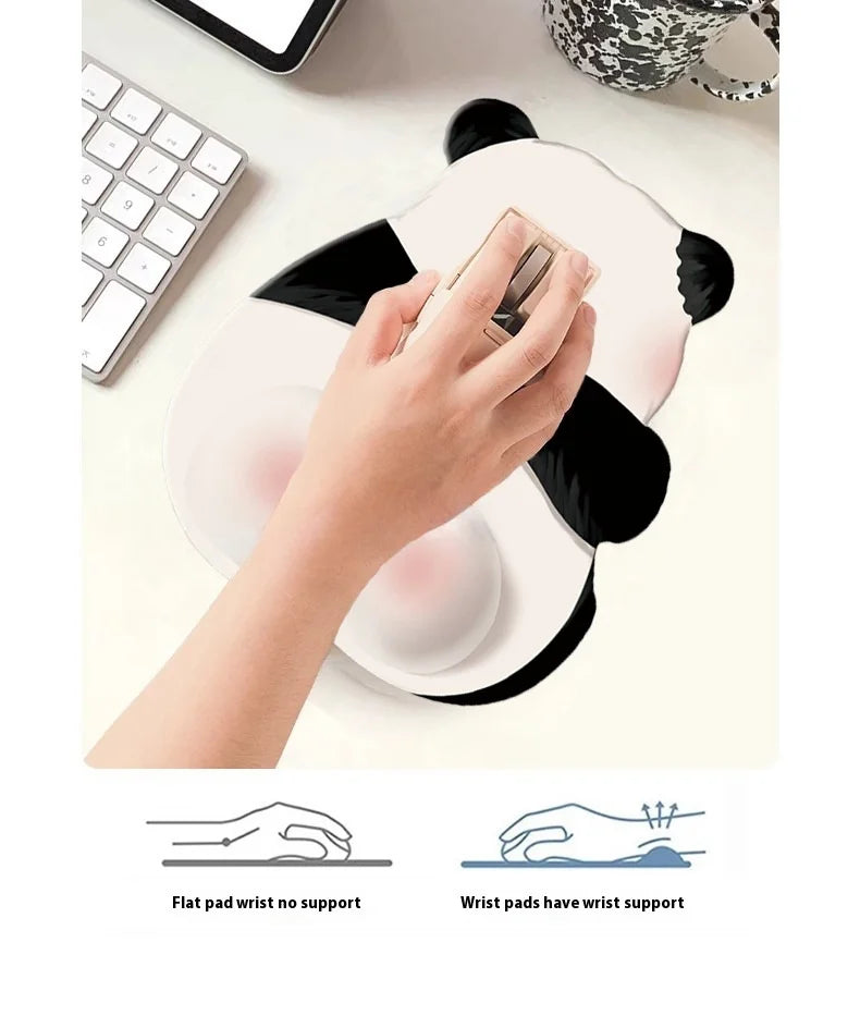 Cute Panda Mouse Pad 2024 New Wrist Pad Girl New Anti Slip Comfortable Desktop Computer Laptop Office Mouse Gaming Accessories