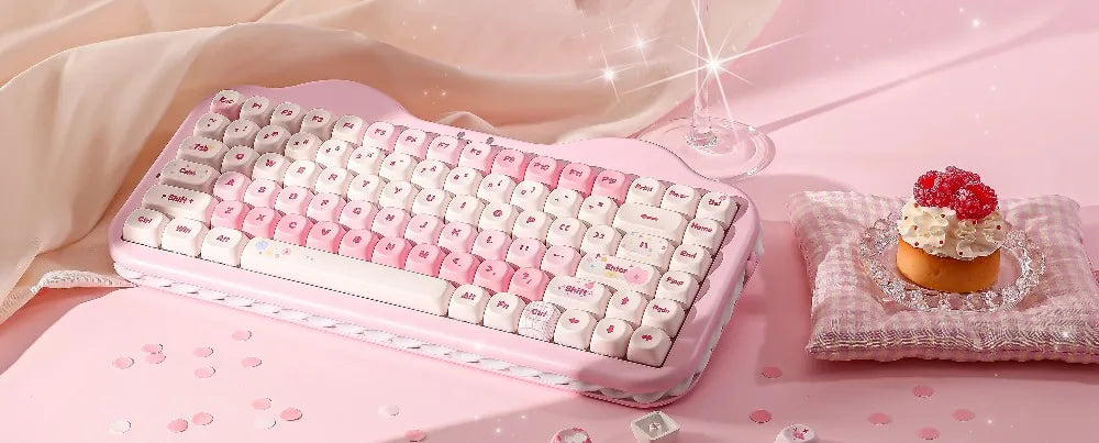 YUNZII C75 Mechanical Keyboard Tri-Mode Wireless RGB Gamer Keyboard Gasket Cute Design Hot Swap Ergonomics Gaming Accessories