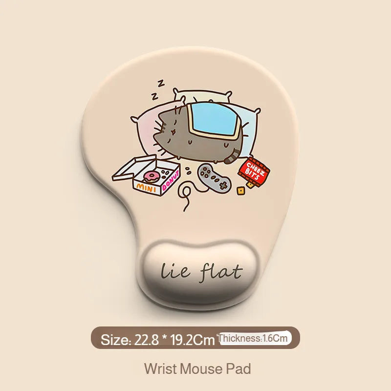 Cute Cartoon Animal Mouse Pad Soft Silicone Comfortable Wrist Support Pad Durable Ergonomic Mouse Pad for Home Office Computer