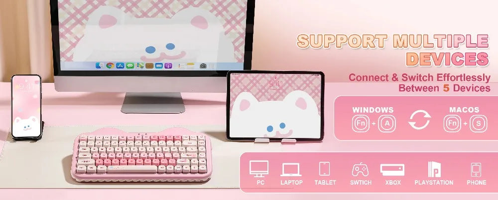 YUNZII C75 Mechanical Keyboard Tri-Mode Wireless RGB Gamer Keyboard Gasket Cute Design Hot Swap Ergonomics Gaming Accessories