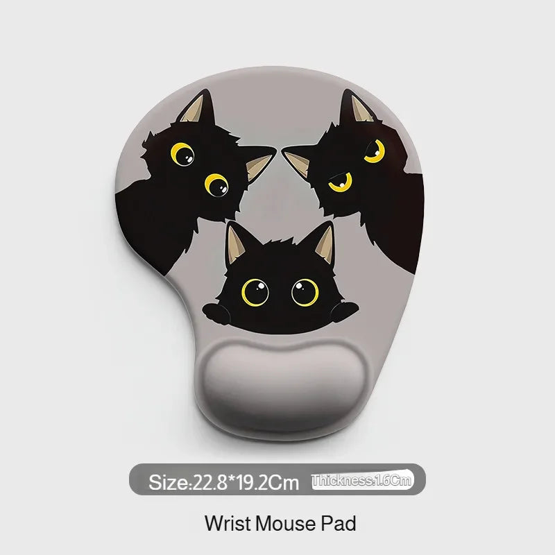 Cute Cartoon Animal Mouse Pad Soft Silicone Comfortable Wrist Support Pad Durable Ergonomic Mouse Pad for Home Office Computer