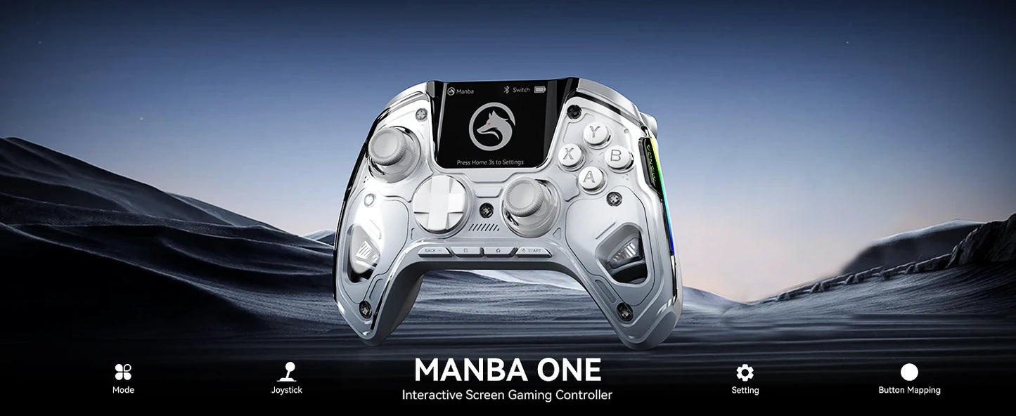 Wireless Gaming Controller Mamba One V2 for iOS/Android/Switch/PC  Hall Effect Stick RGB Light 1800mAh with Charging Dock