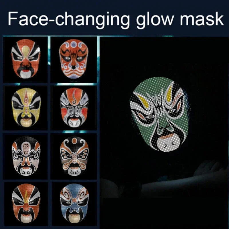 Bluetooth APP Control Smart Carnival Led Face Masks Display Led Light Up Mask Programmable Change Face DIY Photoes for Halloween