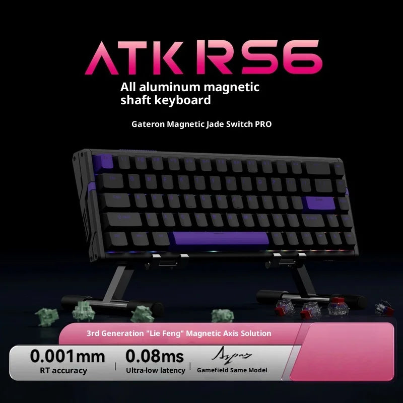 Authentic Atk Rs6 Magnetic Axis Keyboard Professional Esports Gaming Mechanical Aluminum Computer Keyboard High-End Single Mode