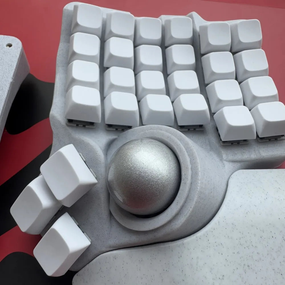 Charybdis Split Keyboard Kit 4x6 Custom Wired/Wireless Hotswap Mechanical Keyboard with Plam Rest/stand/Trackball Game Accessory