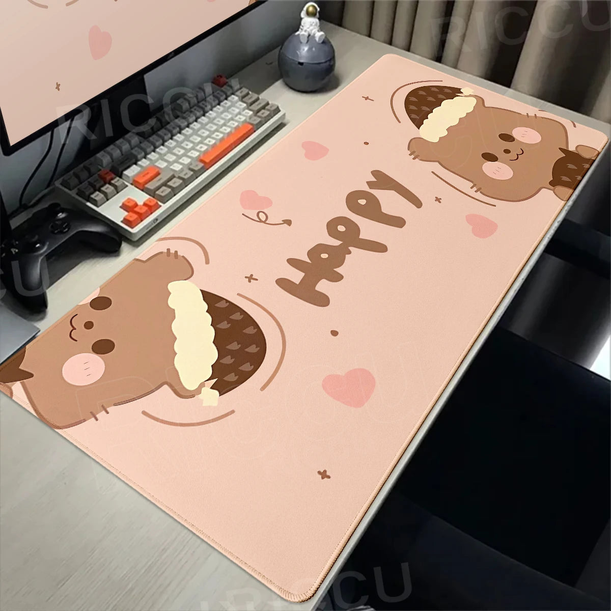 Kawaii Brown Bear Mousepad Desk Decoration Non-Slip Mat Cartoon Office Largr Mouse Pad PC Keyboard Accessories Cute Animal Pads