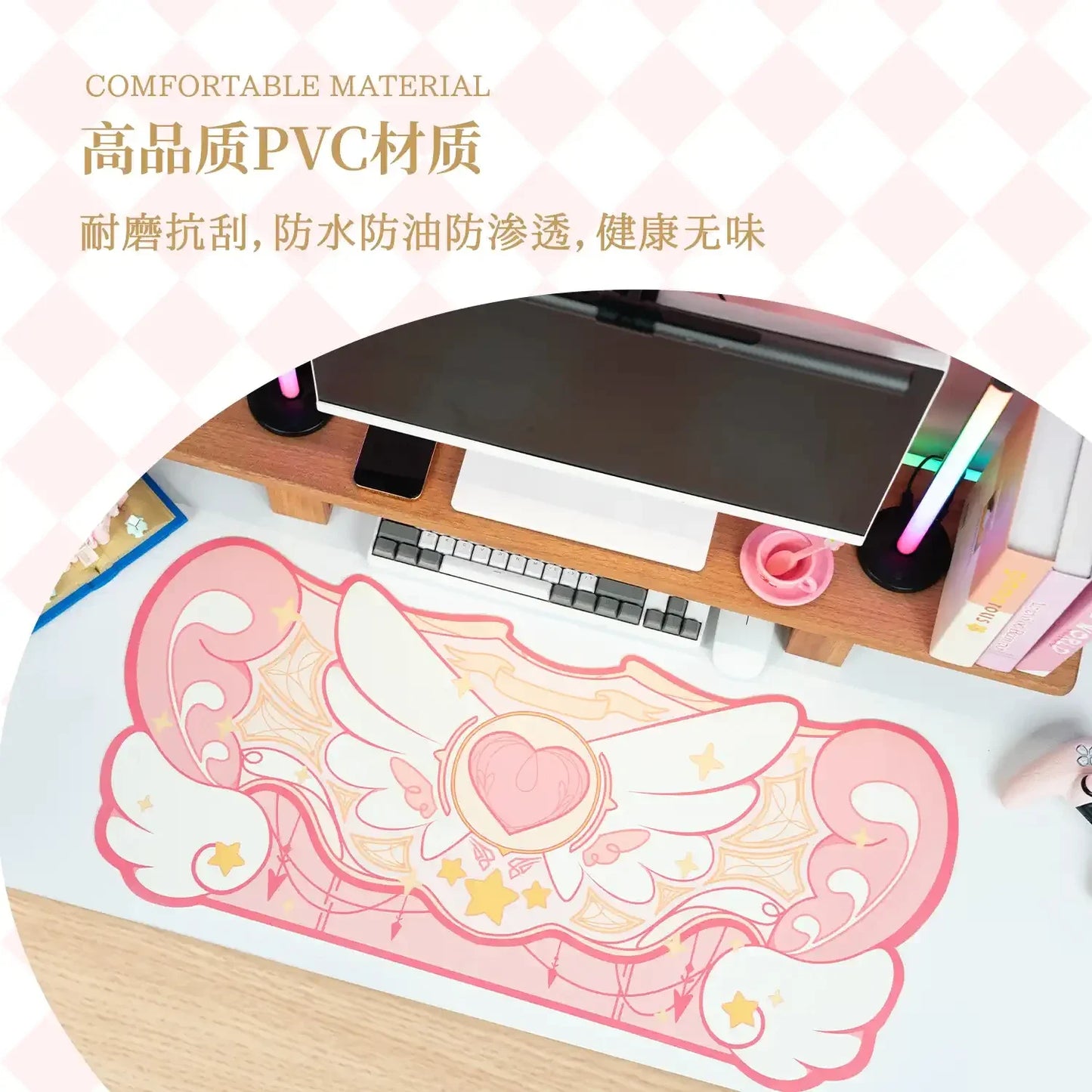 Cartoon Cute Gaming Mouse Pad Oversized Office Study Computer Keyboard Rubber Desk Mat Girls Hand Rest Wrist Pads Table Mat