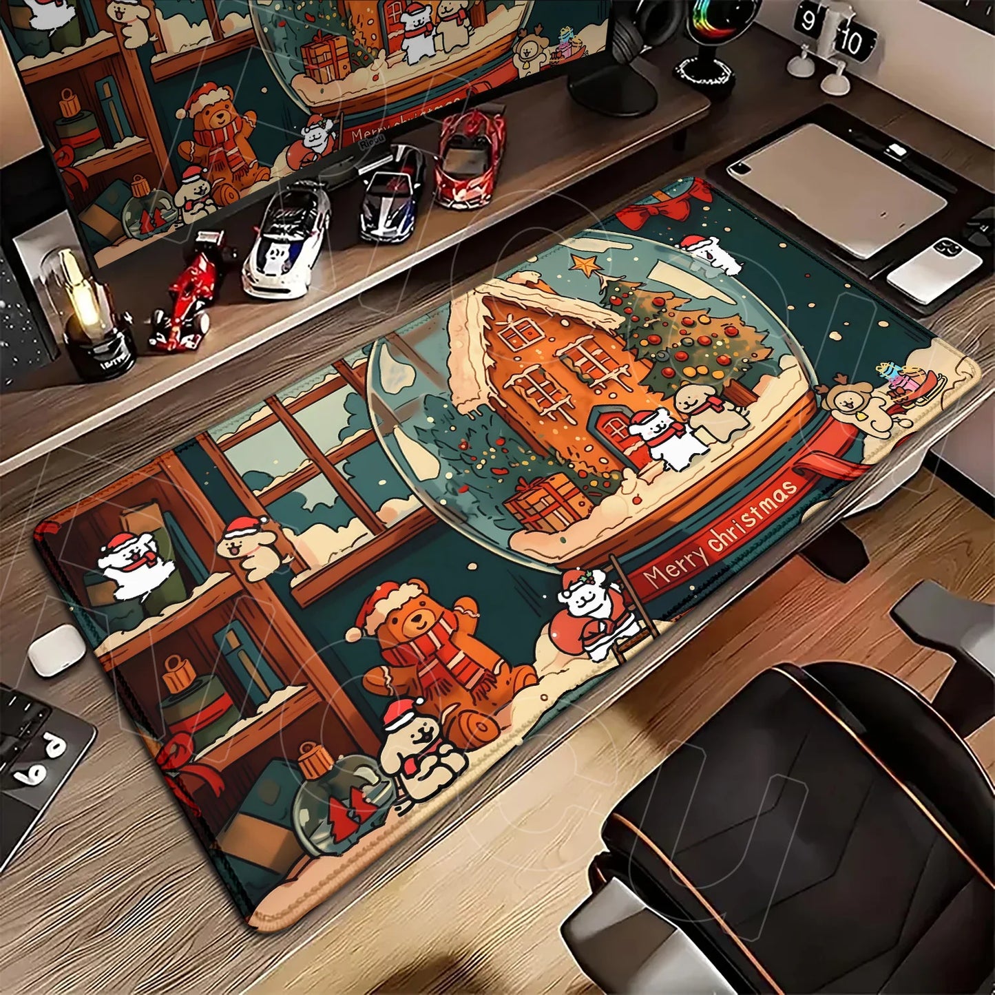 Kawaii Line Puppy Mouse Pad 90x40cm Laptop Decoration Protect Desk Mat XXL Cute Cartoon Maltese Office Non-slip Keyboard Carpets
