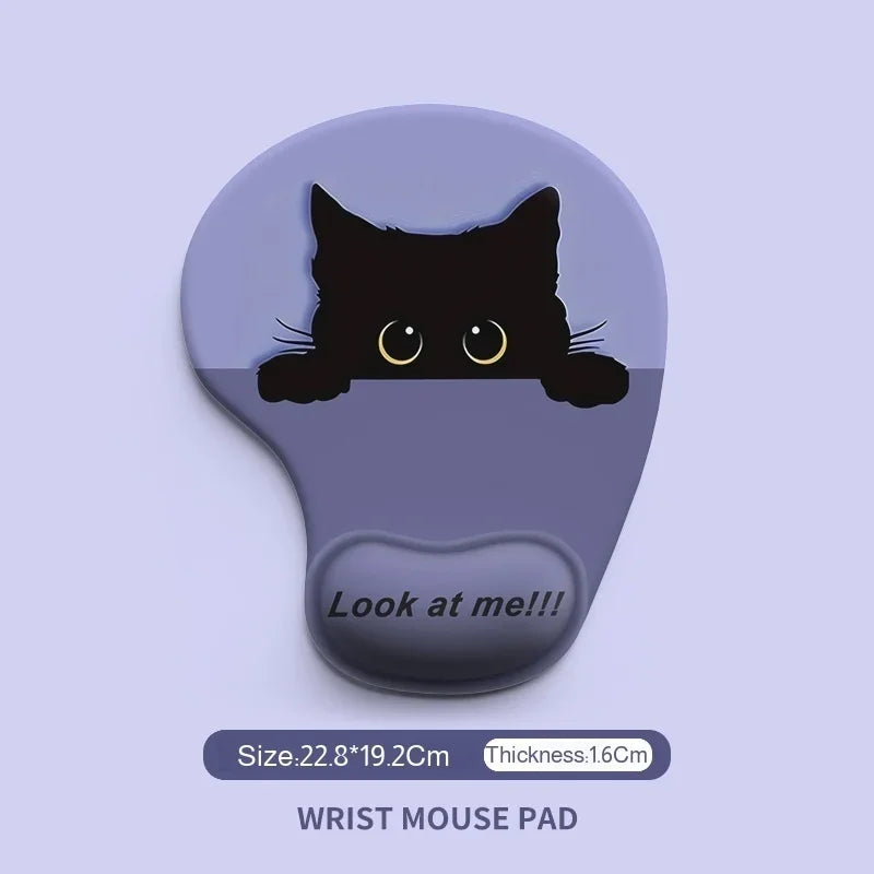 Cute Cartoon Animal Mouse Pad Soft Silicone Comfortable Wrist Support Pad Durable Ergonomic Mouse Pad for Home Office Computer