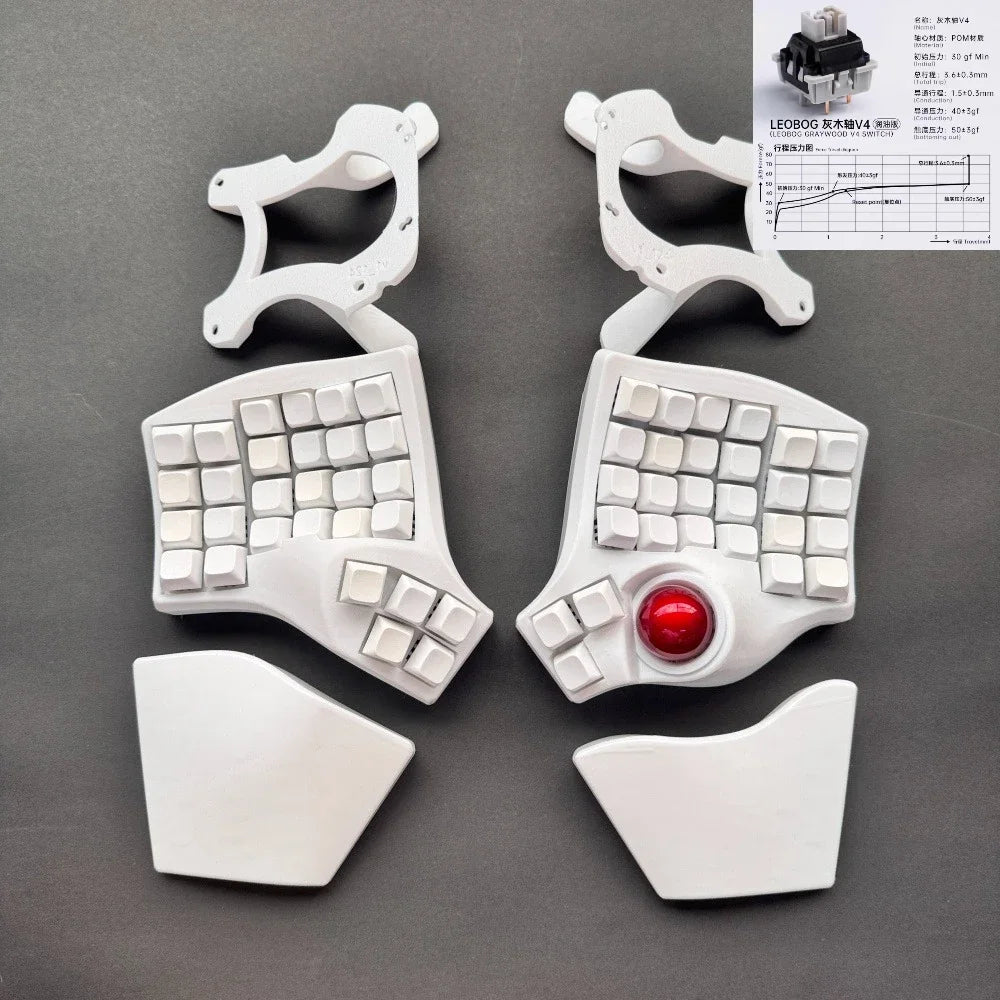 Charybdis 4X6 MK2 Split Keyboard Kit with Palm Pad Custom Hotswap Wireless/wired Bluetooth Trackball Split Mechanical Keyboards