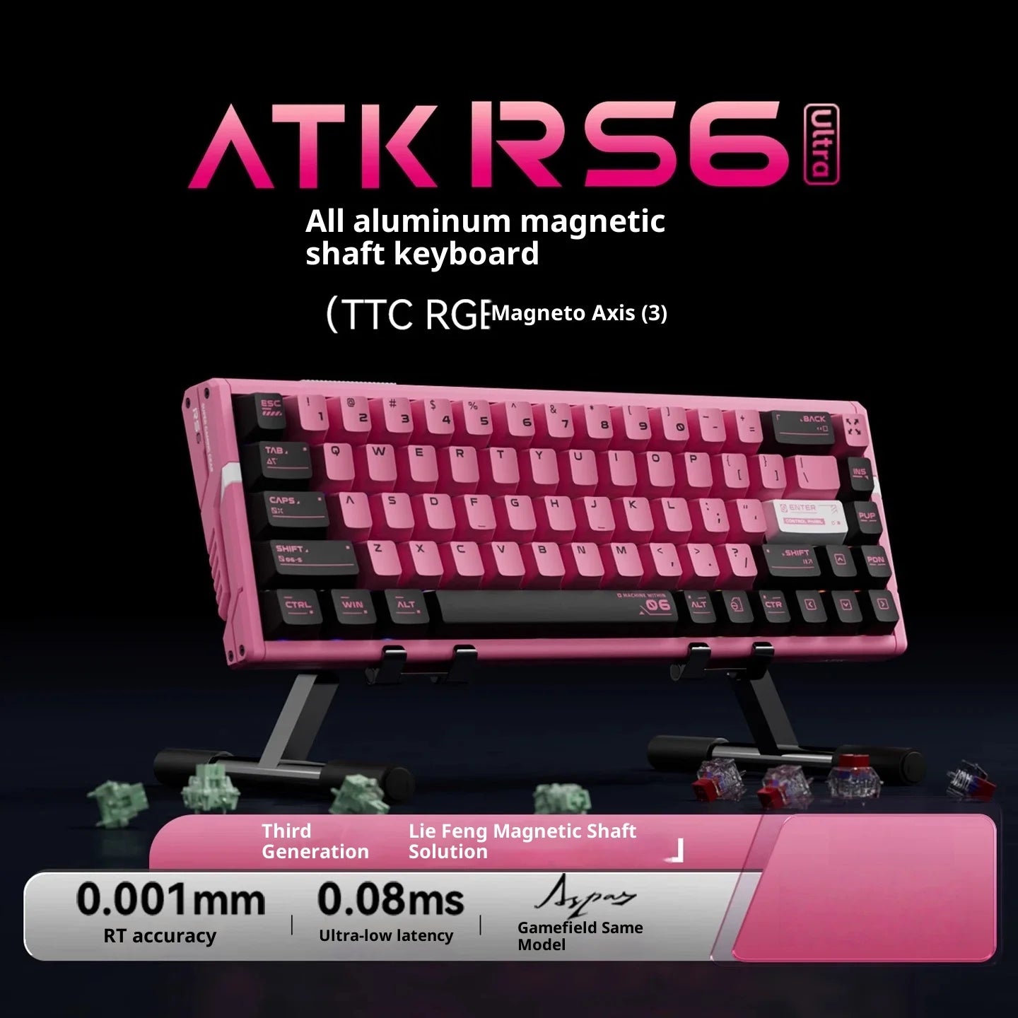 Authentic Atk Rs6 Magnetic Axis Keyboard Professional Esports Gaming Mechanical Aluminum Computer Keyboard High-End Single Mode