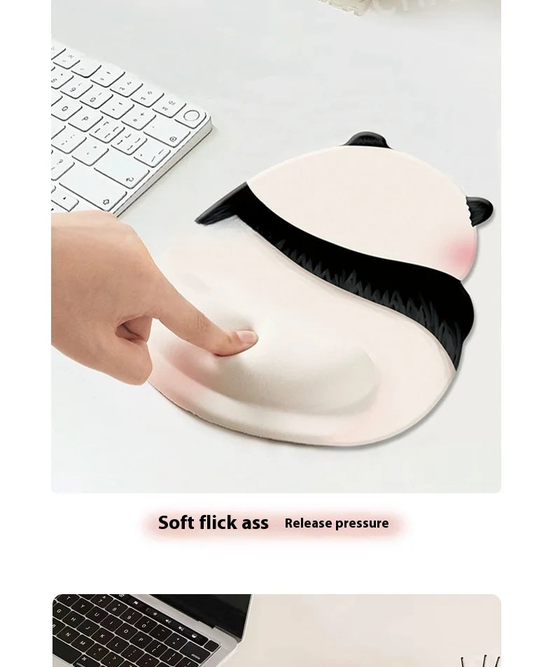 Cute Panda Mouse Pad 2024 New Wrist Pad Girl New Anti Slip Comfortable Desktop Computer Laptop Office Mouse Gaming Accessories
