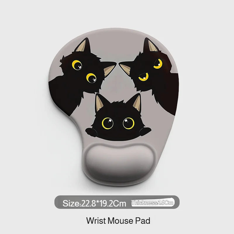 Cartoon Animal Mouse Pad Dirty Resistant  Non-Slip Base Ergonomic Wrist Pad Comfortable Mouse Pad for Typist,Office,Gaming Use