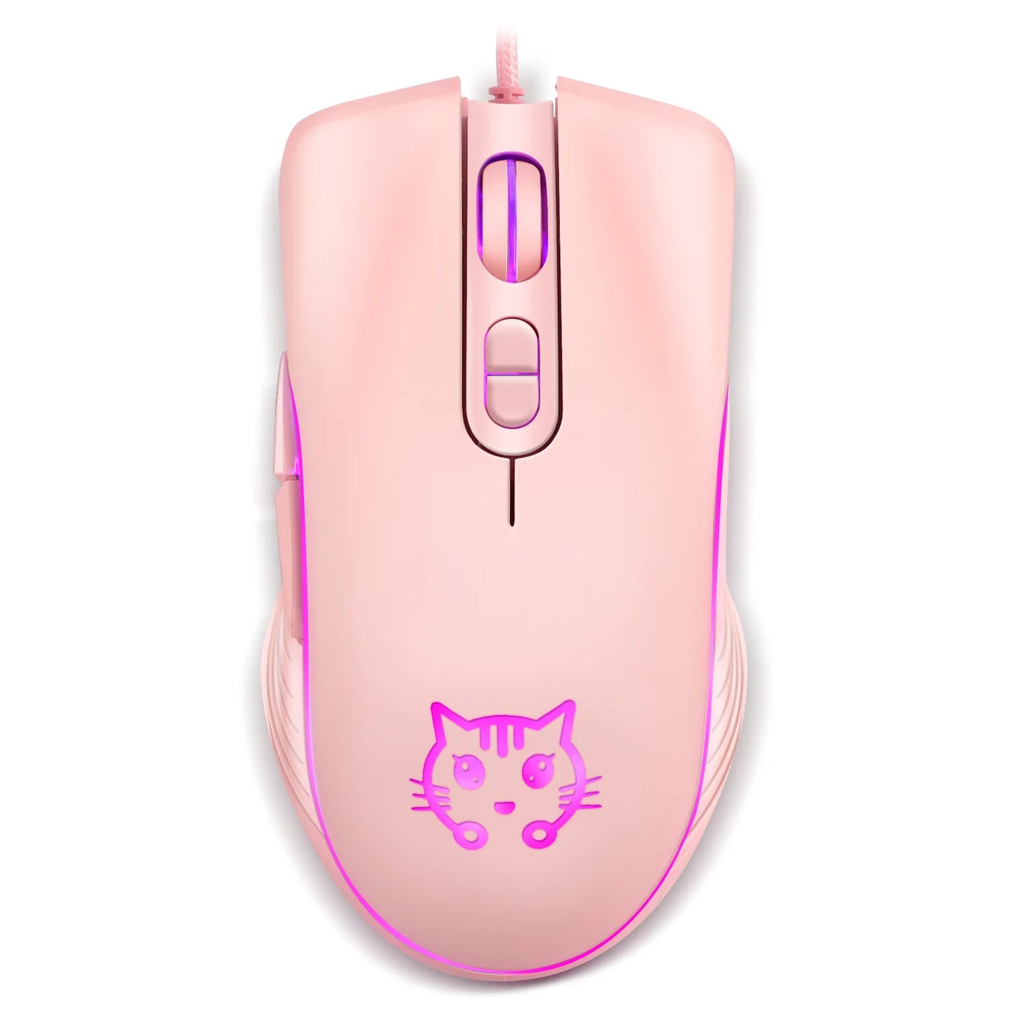 USB Wired Gaming Mouse Pink Computer Professional E-sports Mause 2400 DPI Colorful Backlit Silent Mice for Lol Data Laptop Pc