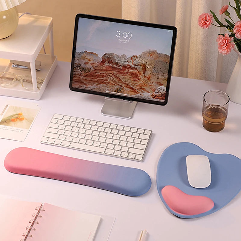 Computer Mouse Pad Ergonomic Cushion Non-slip Rubber Base Memory Foam For Office Home Computer Laptop Desktop Mouse Pads