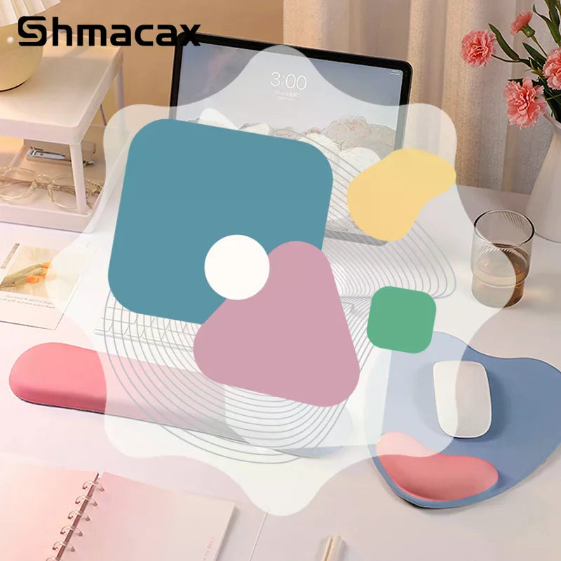 Computer Mouse Pad Ergonomic Cushion Non-slip Rubber Base Memory Foam For Office Home Computer Laptop Desktop Mouse Pads