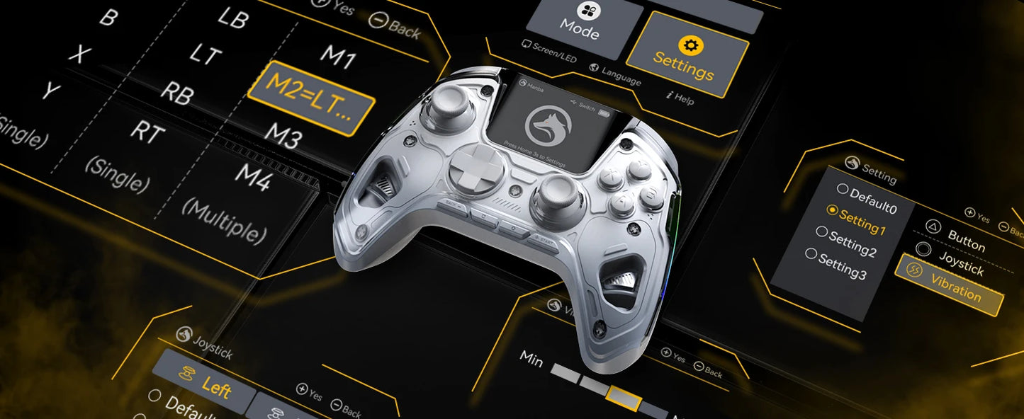 Wireless Gaming Controller Mamba One V2 for iOS/Android/Switch/PC  Hall Effect Stick RGB Light 1800mAh with Charging Dock