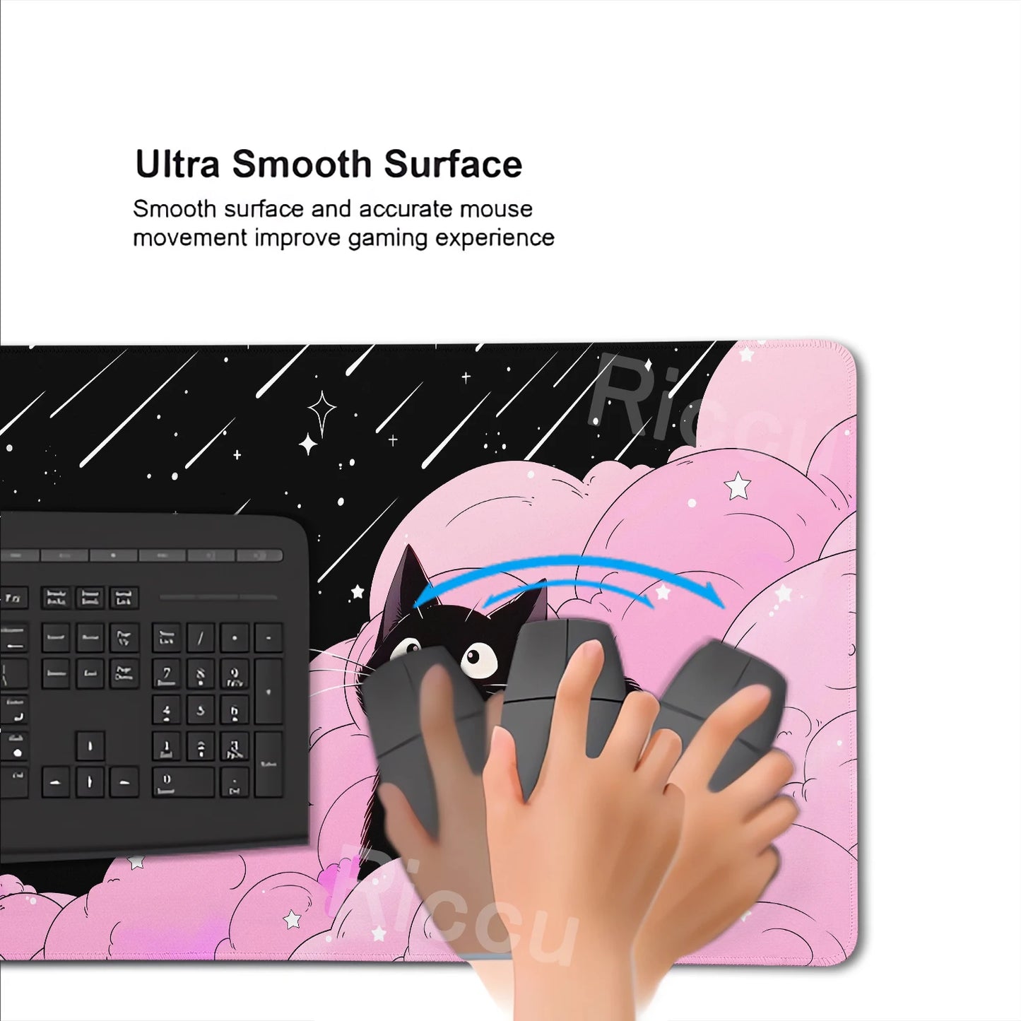 Cat Mouse Pad Office Pastel Clouds Desk Mat Large E-Sports Keyboard Pad Non-Slip Natural Rubber Mouse Mat PC Gaming Pads