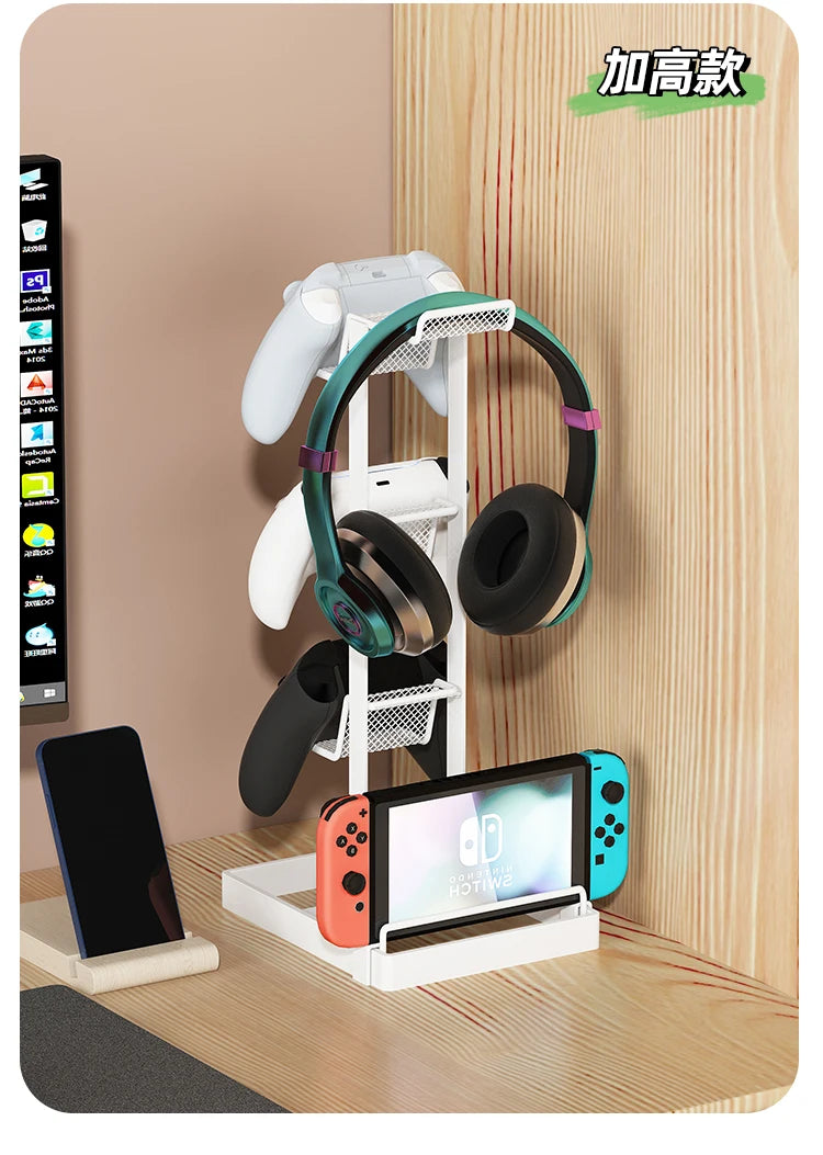 Multi-Tier Game Controller Holder Ideal Gamer Gift Controller Organizer for PlayStation 5 PS4 Xbox Headphone Desk Storage