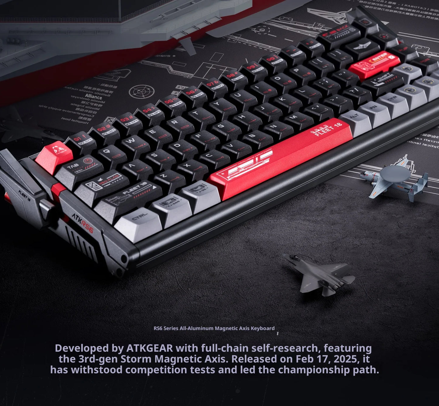 Authentic Atk Rs6 Magnetic Axis Keyboard Professional Esports Gaming Mechanical Aluminum Computer Keyboard High-End Single Mode