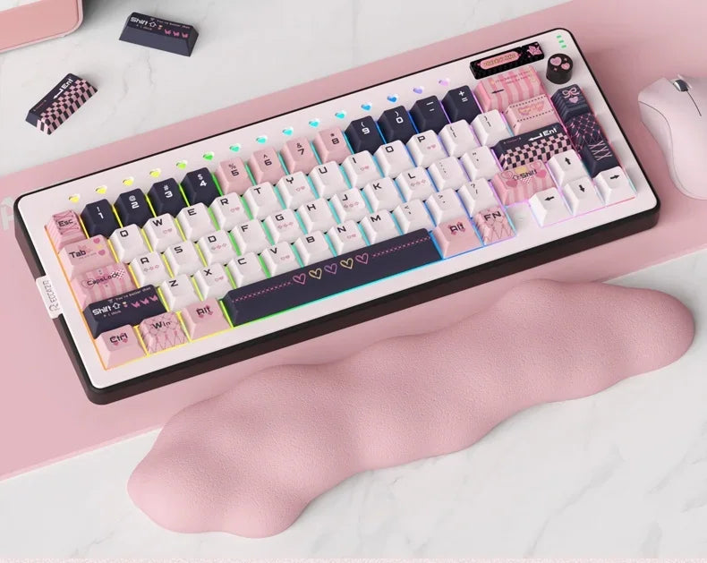 RECCAZR Paper Plane66 R66 Mechanical Keyboard Kit Aluminum RGB Gasket Structure Hot Swap with Control Knob Tri-mode Keyboard