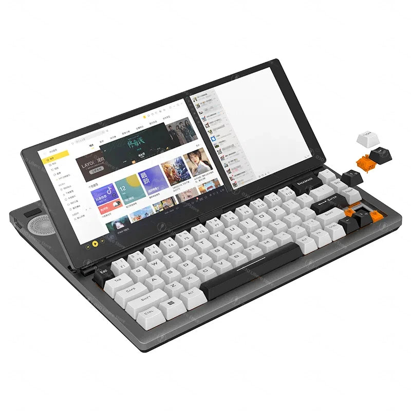 68 Keys Gaming Mechanical Keyboard 12.3'' IPS Touch Screen with Camera and Speaker RGB Support Hot Swappable  Ergonomic Design