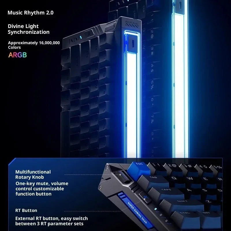 MCHOSE ACE68 Turbo Mechanical Gaming Keyboard Customized 0.001mm Rapid Trigger RGB 16K Polling Rate Low latency high precision