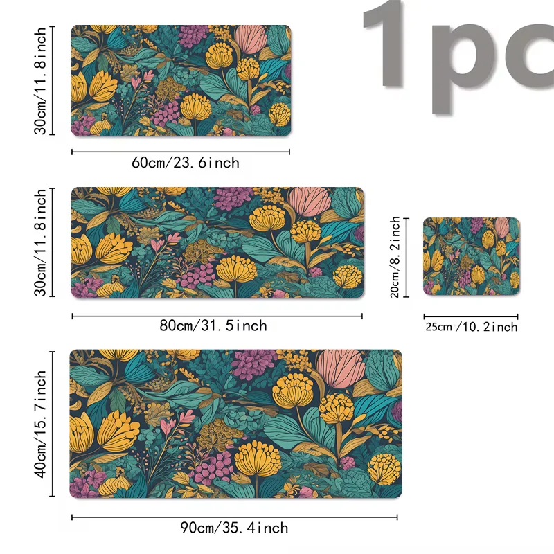 Beautiful Floral Pads Large Gaming Mouse Pad with Non-slip Rubber Base Precise Seam Design Washable and Durable for Office Use