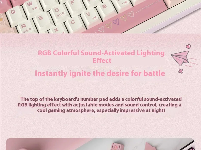 RECCAZR Paper Plane66 R66 Mechanical Keyboard Kit Aluminum RGB Gasket Structure Hot Swap with Control Knob Tri-mode Keyboard