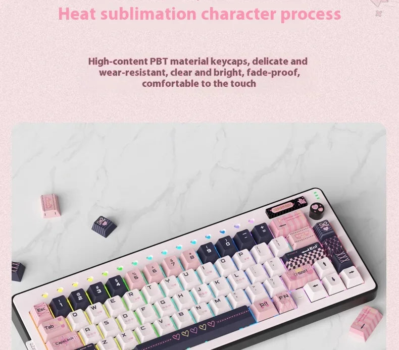 RECCAZR Paper Plane66 R66 Mechanical Keyboard Kit Aluminum RGB Gasket Structure Hot Swap with Control Knob Tri-mode Keyboard