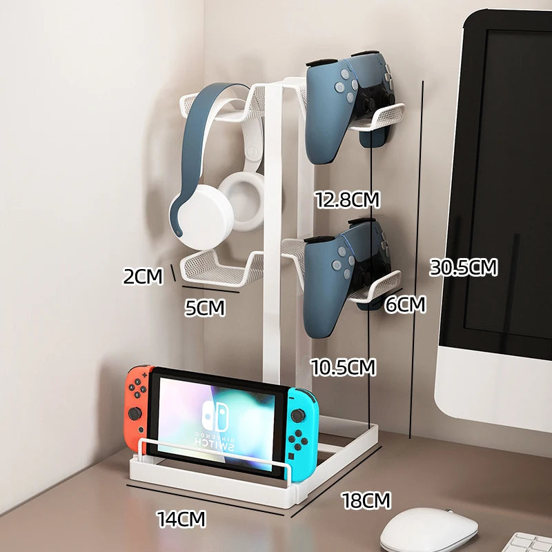 Multi-Tier Game Controller Holder Ideal Gamer Gift Controller Organizer for PlayStation 5 PS4 Xbox Headphone Desk Storage
