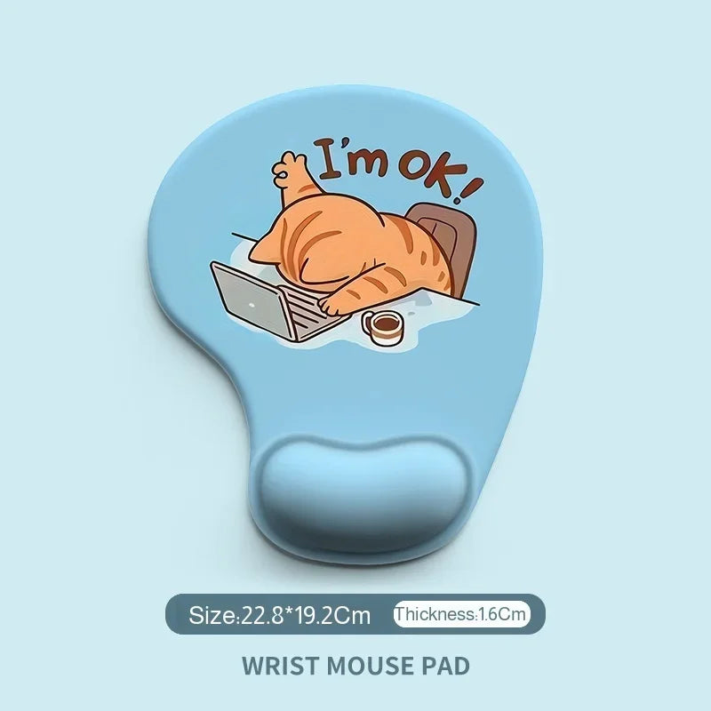 Cute Cartoon Animal Mouse Pad Soft Silicone Comfortable Wrist Support Pad Durable Ergonomic Mouse Pad for Home Office Computer