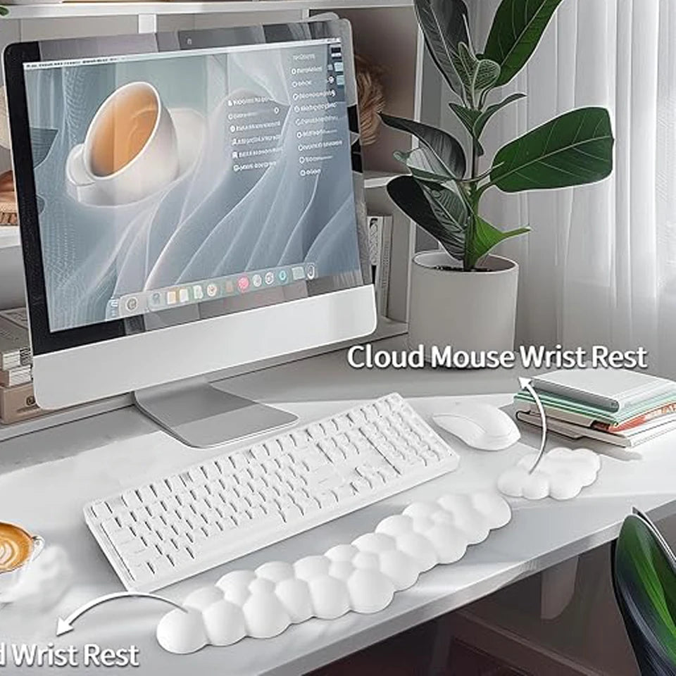 Mouse pad with wrist rest Cloud Wrist Rest for Computer Keyboard Arm Wrist Rest with Non-Slip Base Extended Wrist Rest Ergonomic