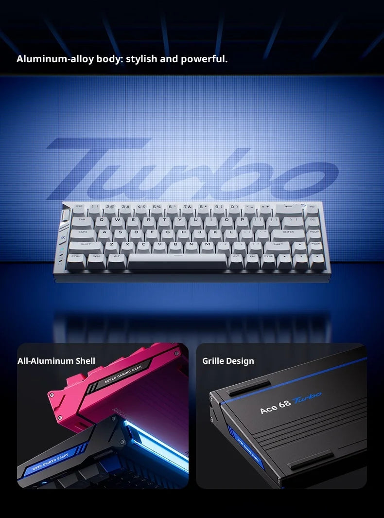 MCHOSE ACE68 Turbo Mechanical Gaming Keyboard Customized 0.001mm Rapid Trigger RGB 16K Polling Rate Low latency high precision