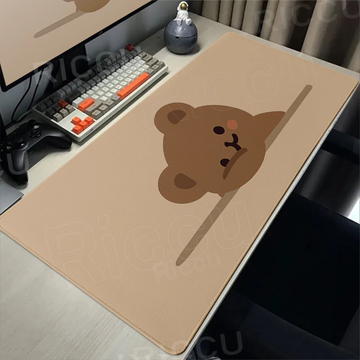 Kawaii Brown Bear Mousepad Desk Decoration Non-Slip Mat Cartoon Office Largr Mouse Pad PC Keyboard Accessories Cute Animal Pads