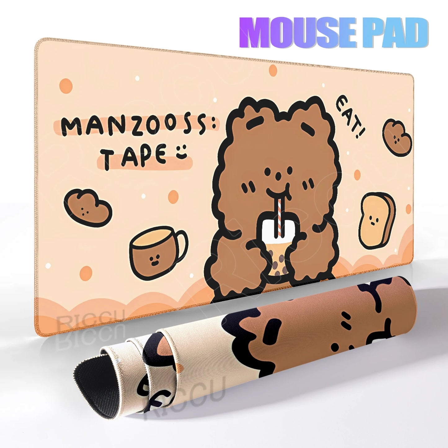 Kawaii Brown Bear Mousepad Desk Decoration Non-Slip Mat Cartoon Office Largr Mouse Pad PC Keyboard Accessories Cute Animal Pads
